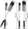 Bottle Brushes Thin Long Handle X 2, Utility Skinny Wire Cleaner Set Big Small, Bendable Flexible for Cleaning Narrow Neck Water, Beer, Wine