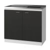 Dark Walnut Rectangle 2-Door Utility Sink and Cabinet