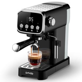 20 BAR Slim Espresso Machine With Milk Frother, Cup Warmer, 43 OZ Detachable Tank, For Espresso, Americano, Latte, Space-Saving, Screen Button, B (Option: PLJY0110)