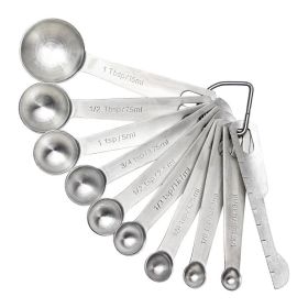 Measuring Spoons: U-Taste 18/8 Stainless Steel Measuring Spoons Set of 9 Piece: 1/16 tsp;  1/8 tsp;  1/4 tsp;  1/3 tsp;  1/2 tsp;  3/4 tsp;  1 ts (type: 10 pieces)
