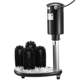 Electric Commercial Glass Washer, 5-Brush Bar Glass Cleaner, 1200 Cups/Hour Wine Glass Cleaning Machine, Bar Glass Washer for Champagne Glasses (Default: Default)