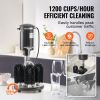 Electric Commercial Glass Washer, 5-Brush Bar Glass Cleaner, 1200 Cups/Hour Wine Glass Cleaning Machine, Bar Glass Washer for Champagne Glasses