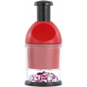 Manual Hand Food Chopper, Easy Clean Vegetable & Onion Cutter, Dishwasher Safe, Red (Option: Red)